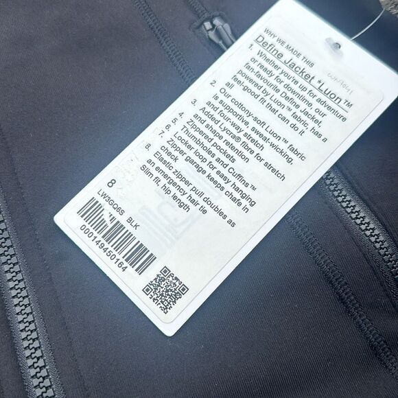 Lululemon jacket Define Jacket Luon Black size 8 NWT influencer - Picture 4 of 8
